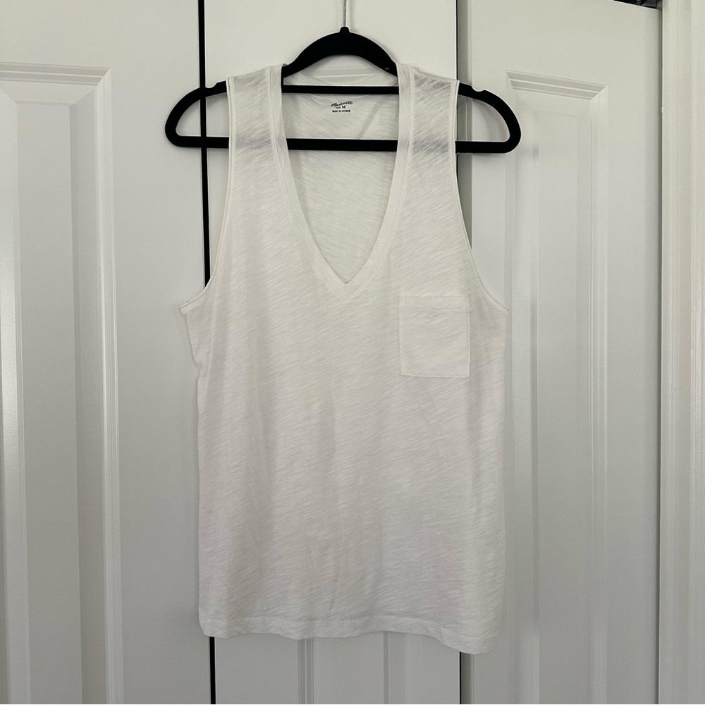 EUC Madewell V Neck Tank Top - White
